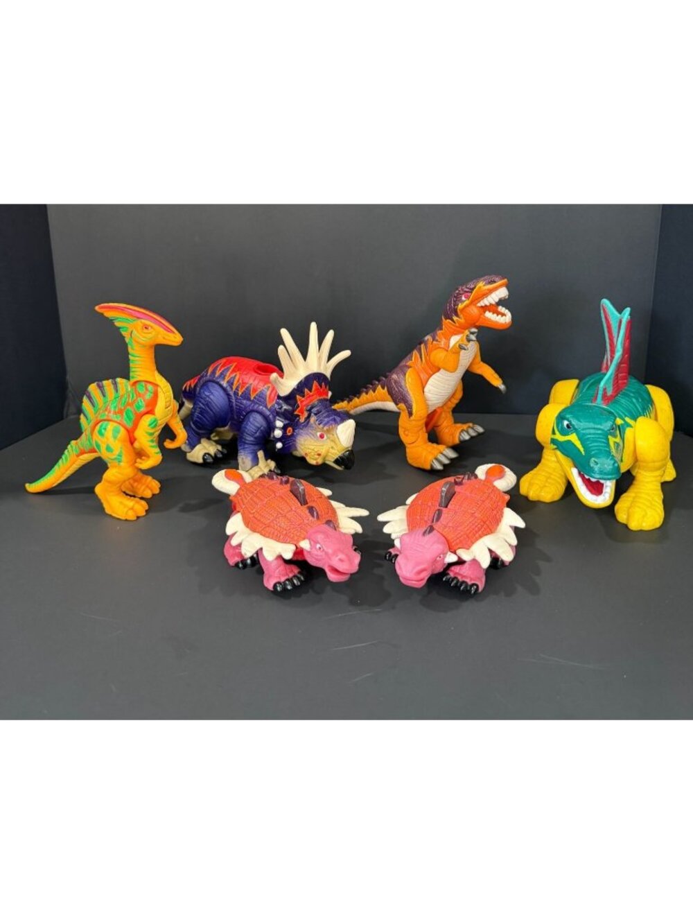 Vintage Fisher-Price Imaginext Dinosaur Action Figures 6pc Set Interactive 2000s
